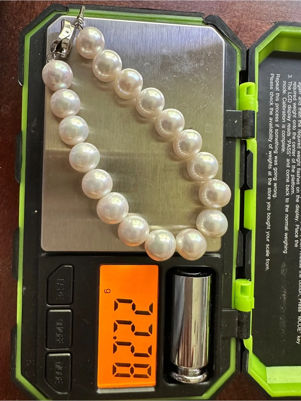 Rare Exotic White Freshwater Pearl 9.5-10mm Beaded Bracelet 6.5”